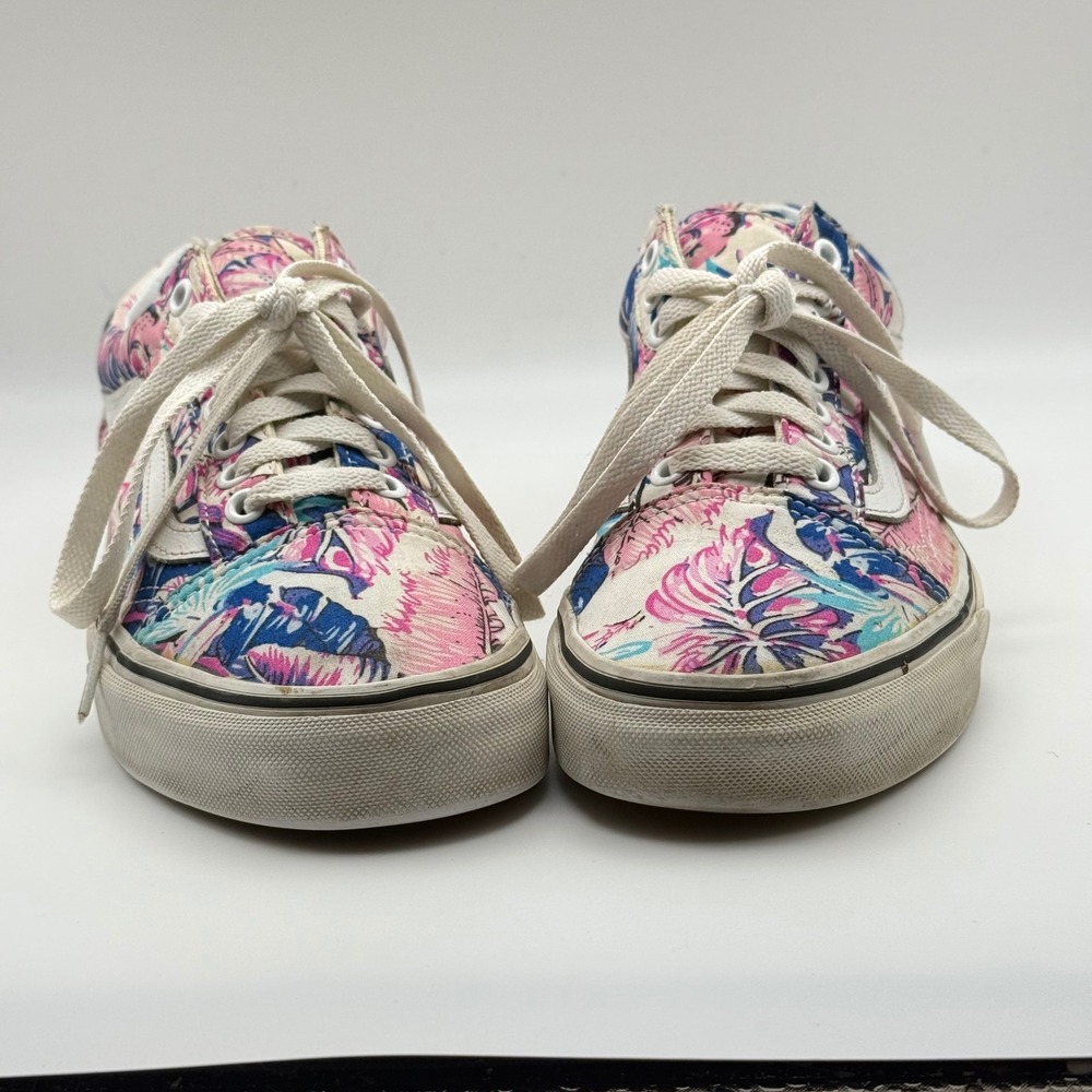 Vans Old Skool Tropical Floral Low Top Sneakers Pink Blue Womens 8 Mens 6.5 - Picture 7 of 9